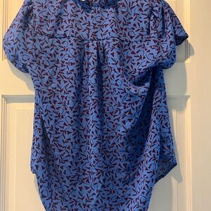 Blue and maroon blouse